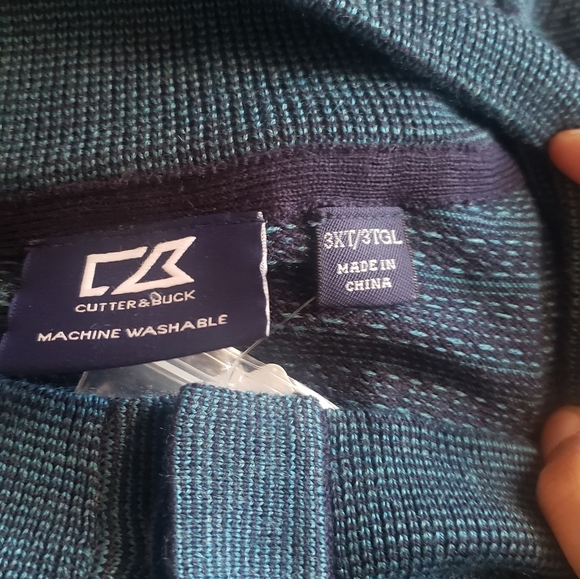 Cutter And Buck Men's Sweaters Monck Neck 1/4 Bottons Wool/ Acrylic 3XL Tall - Picture 6 of 8